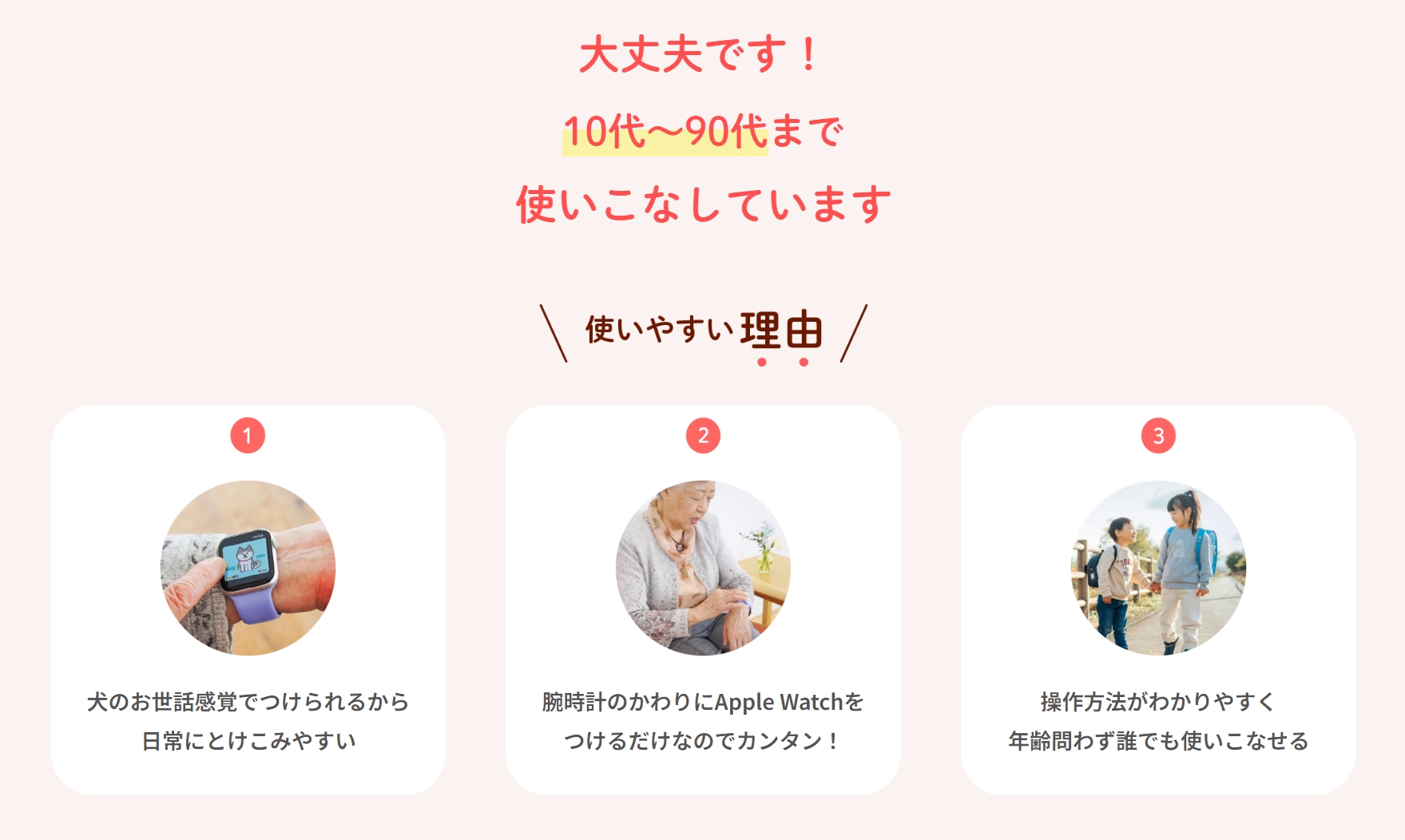 Apple Watch を装着した家族の 日々の様子 と 健康 をさりげなくみまもるサービスです。