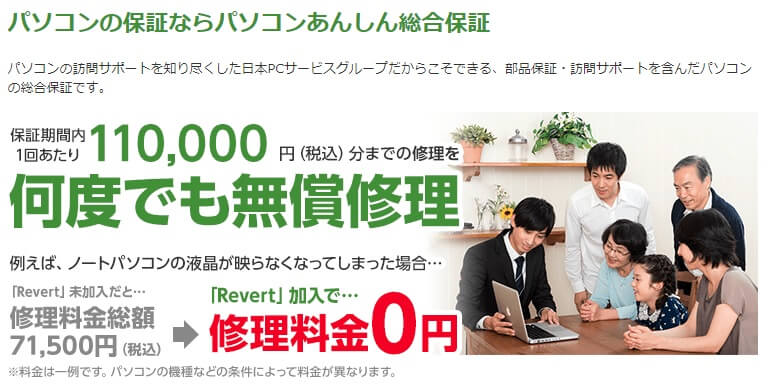 パソコンの訪問サポートを知り尽くしたこその総合保証!