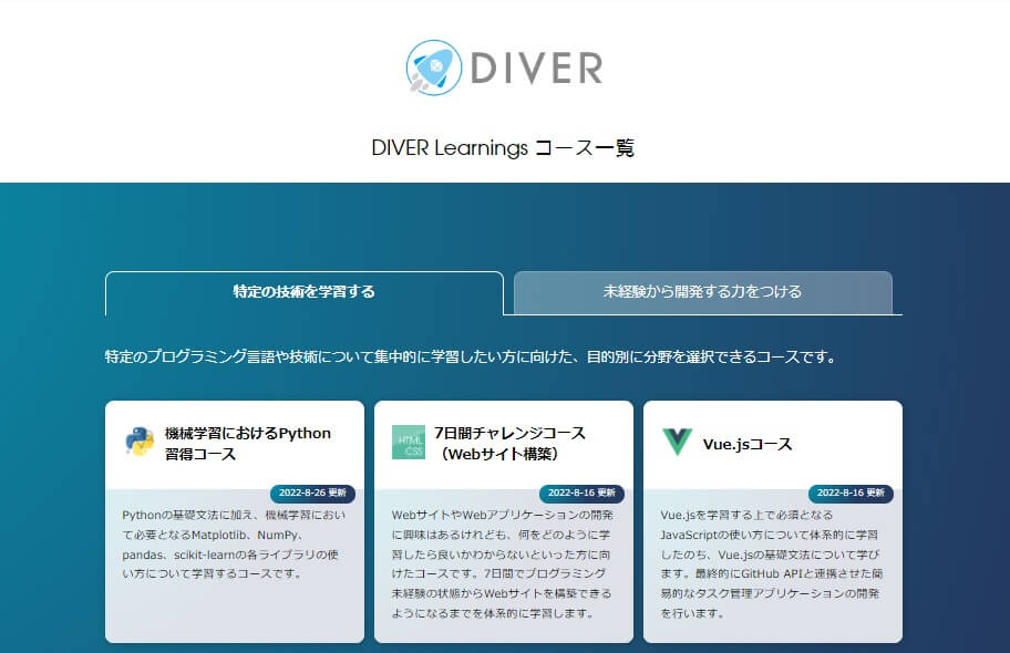月額料金で全てのコースが学び放題で課題を突破しながら必要なスキルが着実に身につく